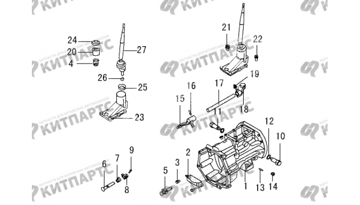 Картер задний, рычаг переключения передач Great Wall