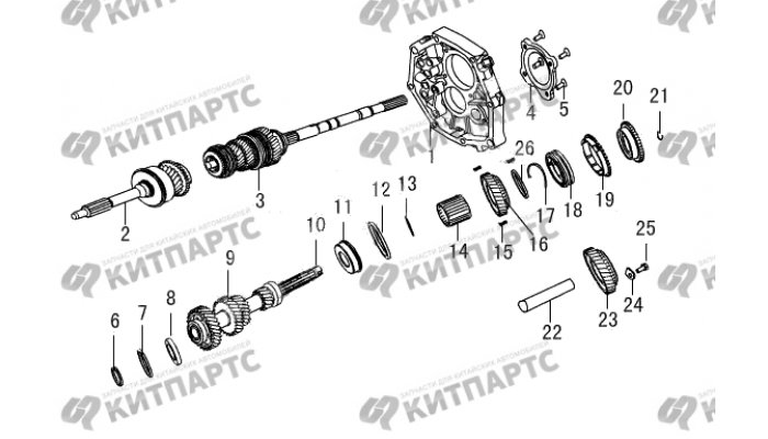Вал КПП промежуточный Great Wall