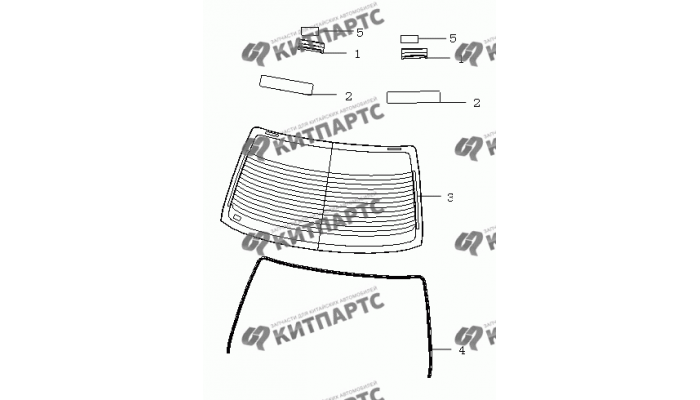 Стекло заднее Geely MK